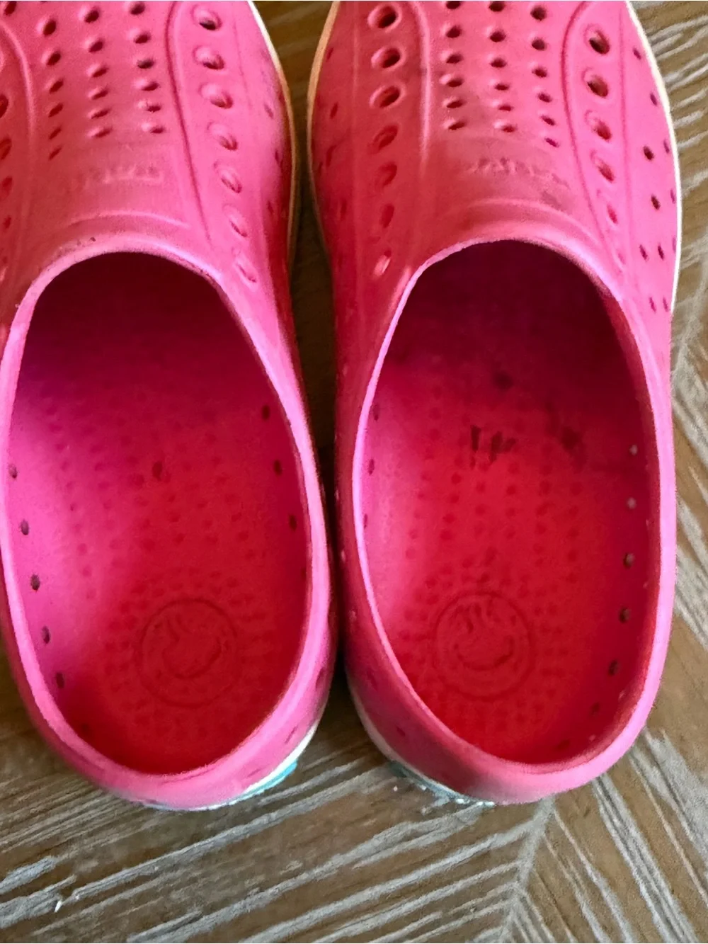 Native Pink Slip-Ons  with White Toe Caps - Girls 11